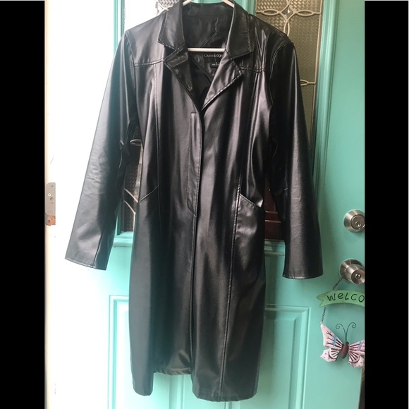 Kate Spade Pleather Trim Trench Coat In Black Lyst
